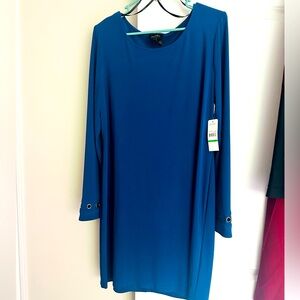 Long sleeve blue dress; NWT, size L